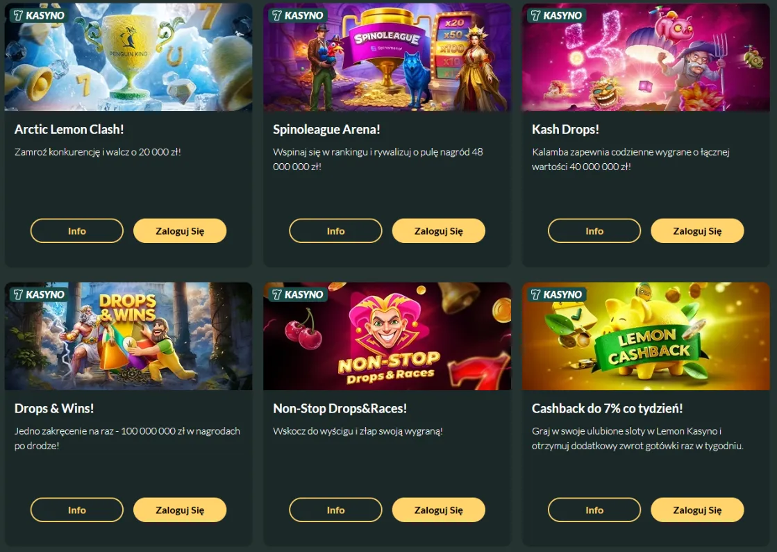 Promocje i cashback w Lemon Casino PL